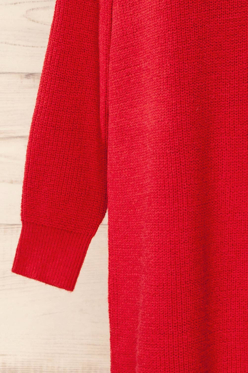 Jory Red Knit Midi Dress | La petite garçonne sleeve