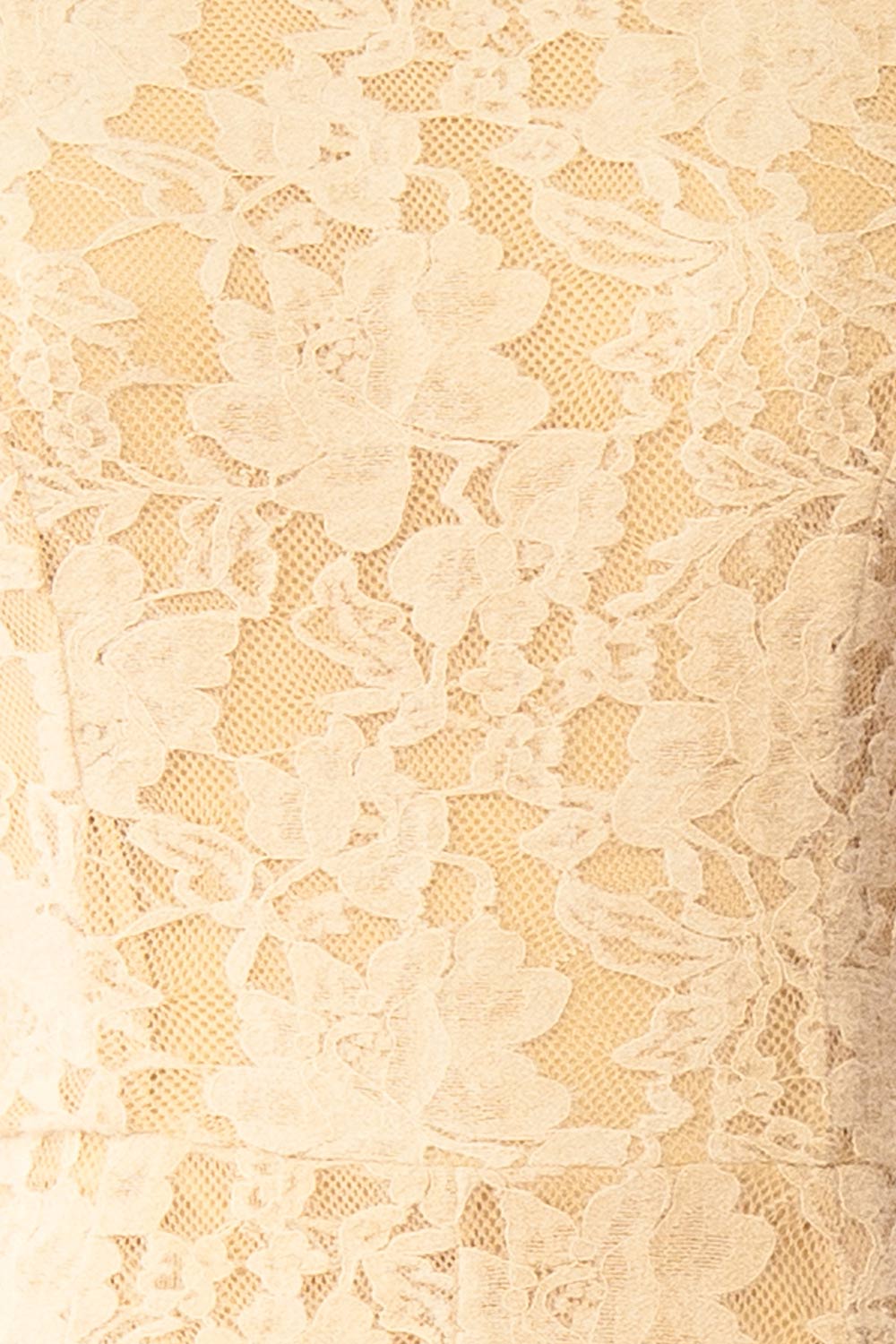 Josephine | Robe Midi Sans Manches Beige en Dentelle