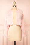 Josette Pink Tweed-Style Cropped Jacket | Boutique 1861 front view