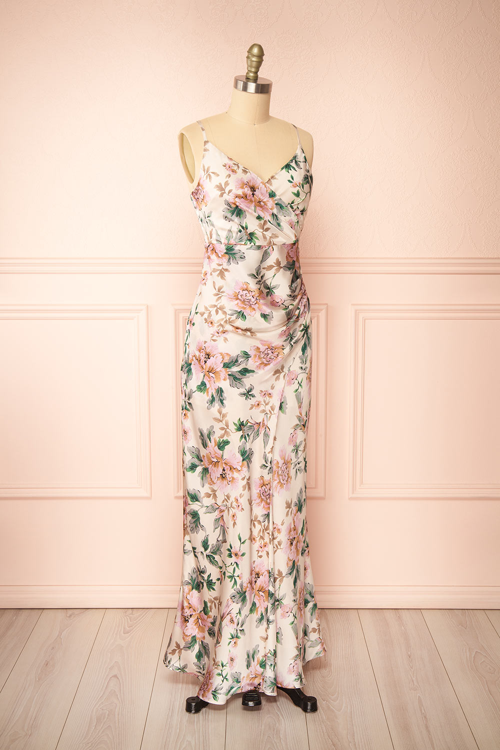 Joulanne Floral Maxi Dress with High Slit | Boutique 1861 side view