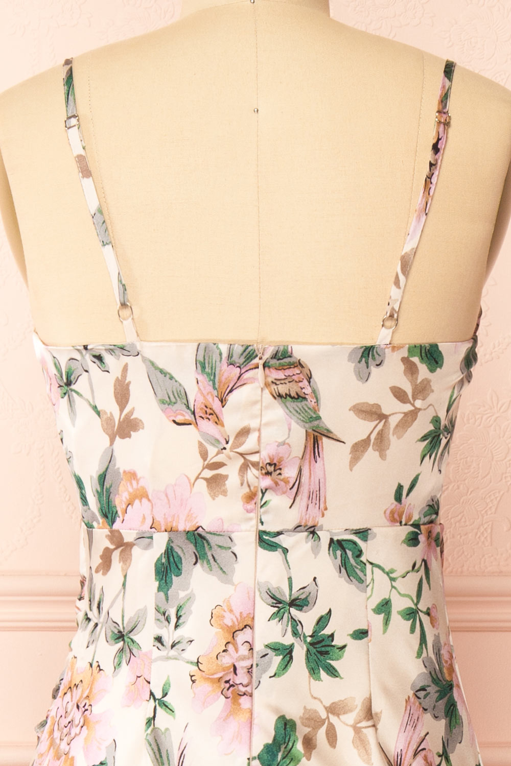 Joulanne Floral Maxi Dress with High Slit | Boutique 1861 back close-up