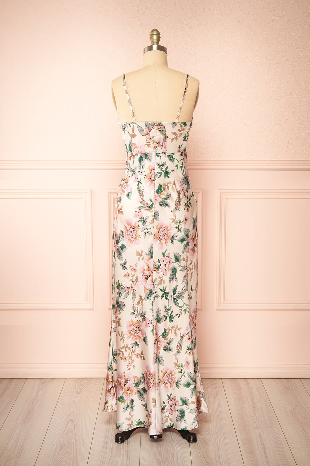 Joulanne Floral Maxi Dress with High Slit | Boutique 1861 back view