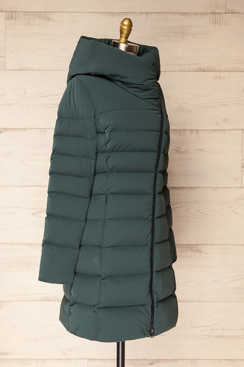 Judie Teal Midi Down Coat by Soia & Kyo | La petite garçonne side view