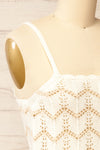 Juksu Ivory Crochet Top w/ Herringbone Pattern | La petite garçonne side