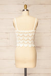 Juksu Ivory Crochet Top w/ Herringbone Pattern | La petite garçonne back view
