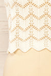 Juksu Ivory Crochet Top w/ Herringbone Pattern | La petite garçonne bottom