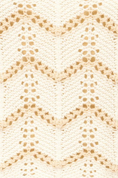 Juksu Ivory Crochet Top w/ Herringbone Pattern | La petite garçonne fabric