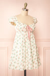 Junia Short Floral Babydoll Dress w/ Bow | Boutique 1861 side view