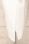 Junin White Short Sleeve Wrap Midi Dress | La petite garçonne bottom