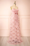 Jurin Blush Bustier Maxi Dress w/ Ruffled Tulle | Boutique 1861 side view