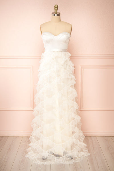 Strapless Column Gown In Ivory