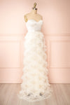 Jurin Ivory Bustier Maxi Dress w/ Ruffled Tulle | Boutique 1861 side view