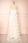Jurin Ivory Bustier Maxi Dress w/ Ruffled Tulle | Boutique 1861 back view