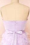 Jurin Lavender Bustier Maxi Dress w/ Ruffled Tulle | Boutique 1861  back close-up