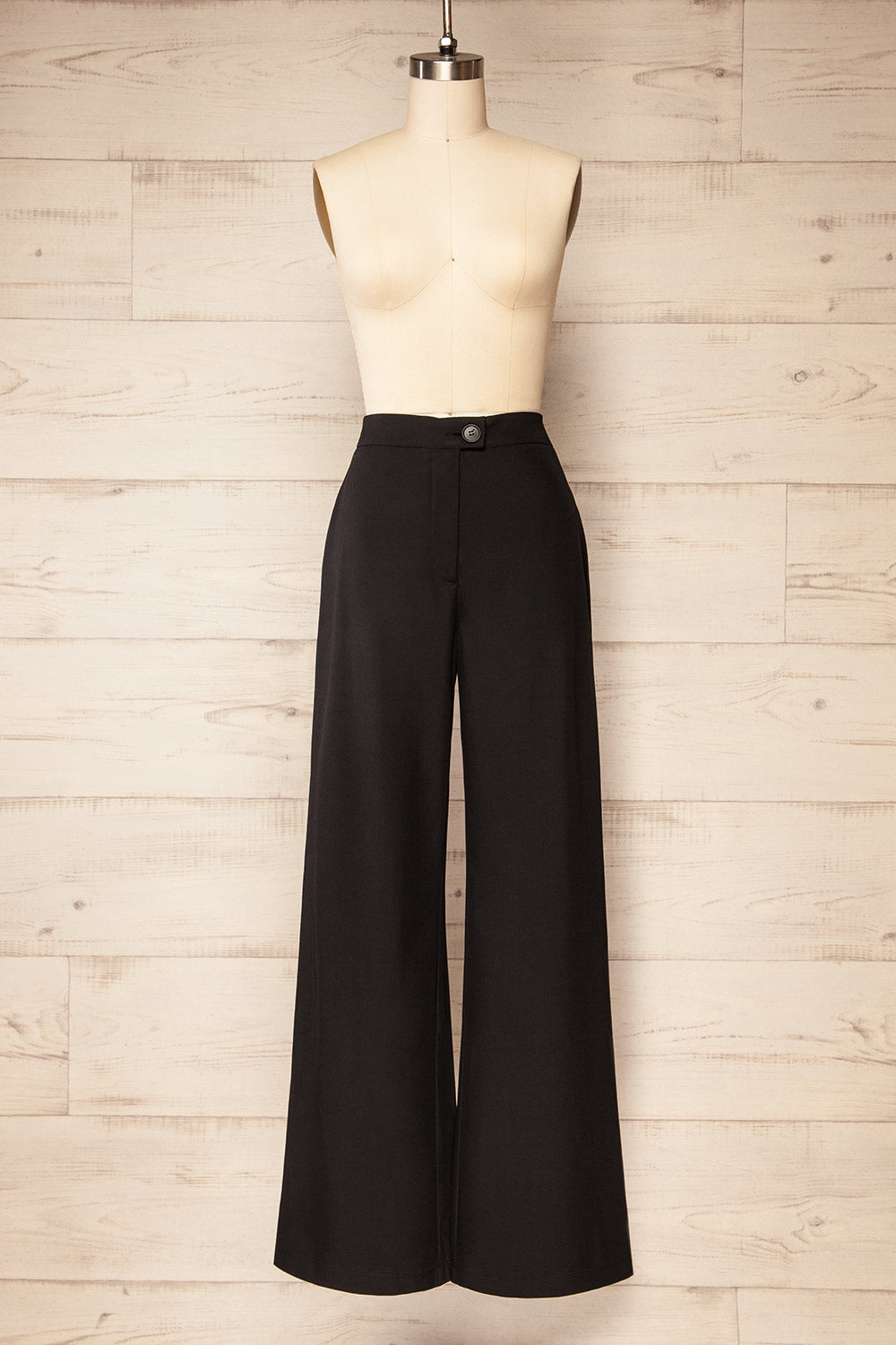 Kabaka Black Wide-Leg Pants | La petite garçonne front view