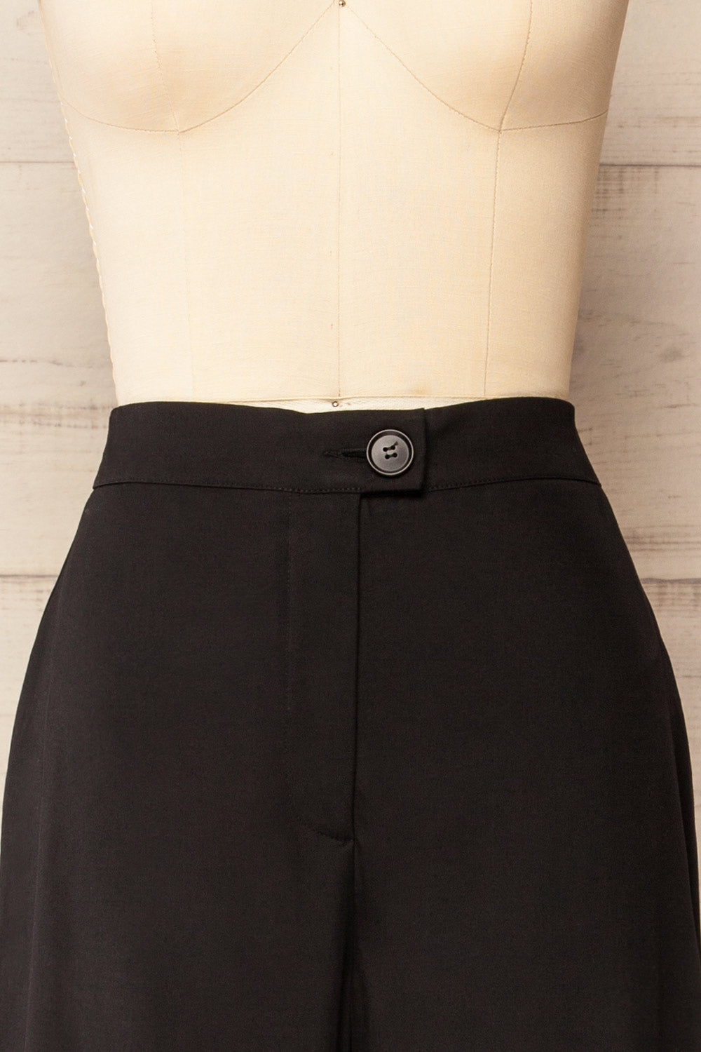 Kabaka Black Wide-Leg Pants | La petite garçonne front