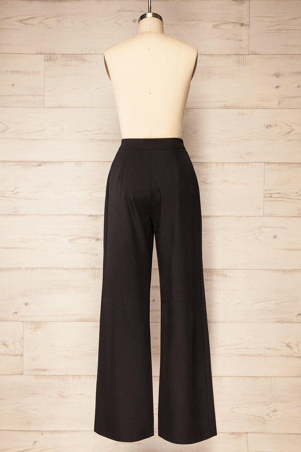 Kabaka Black Wide-Leg Pants | La petite garçonne back view