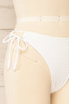 Kabale White Textured Bikini Bottom | La petite garçonne side