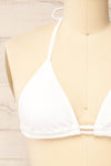 Kabba White Textured Bikini Top | La petite garçonne front