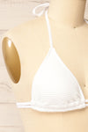 Kabba White Textured Bikini Top | La petite garçonne side