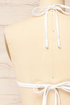Kabba White Textured Bikini Top | La petite garçonne back