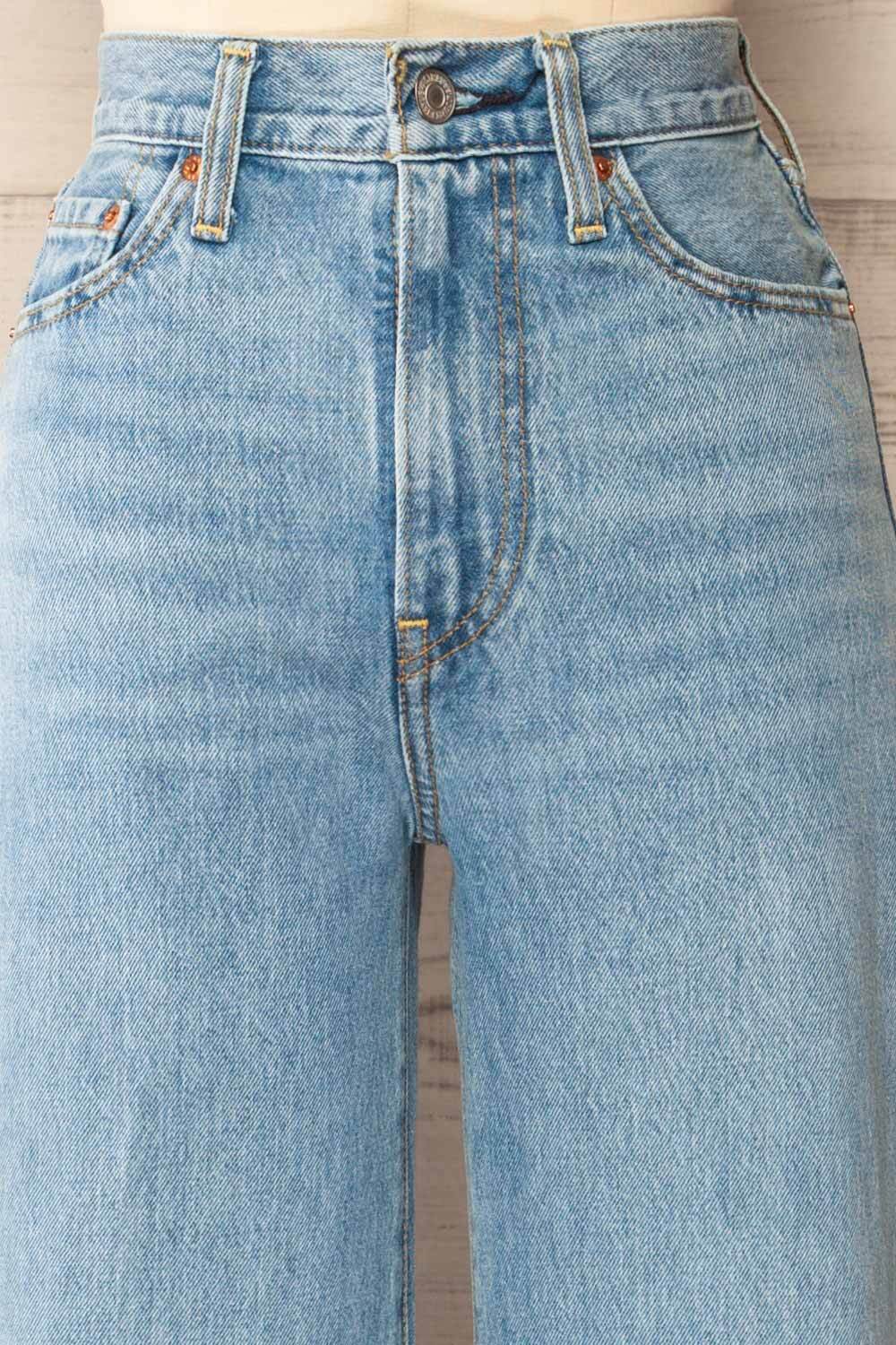 Kage High-Waisted Wide-Leg Jeans | La petite garçonne  front close-up