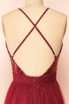 Kaia Burgundy Sequin Gown | Boutique 1861 back close-up