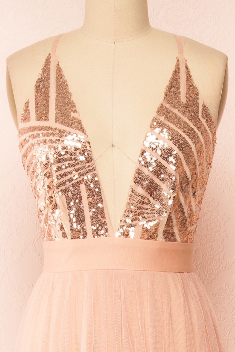 Kaia Gold Dusty Pink Sequin Gown Boutique 1861 Small