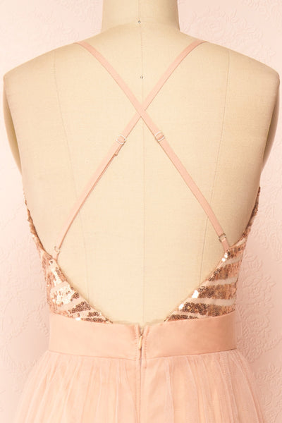 Kaia Pink Dusty Pink Sequin Gown | Boutique 1861 back