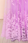 Kailania Lavender Plunging Neckline Maxi Gown | Boutique 1861 bottom