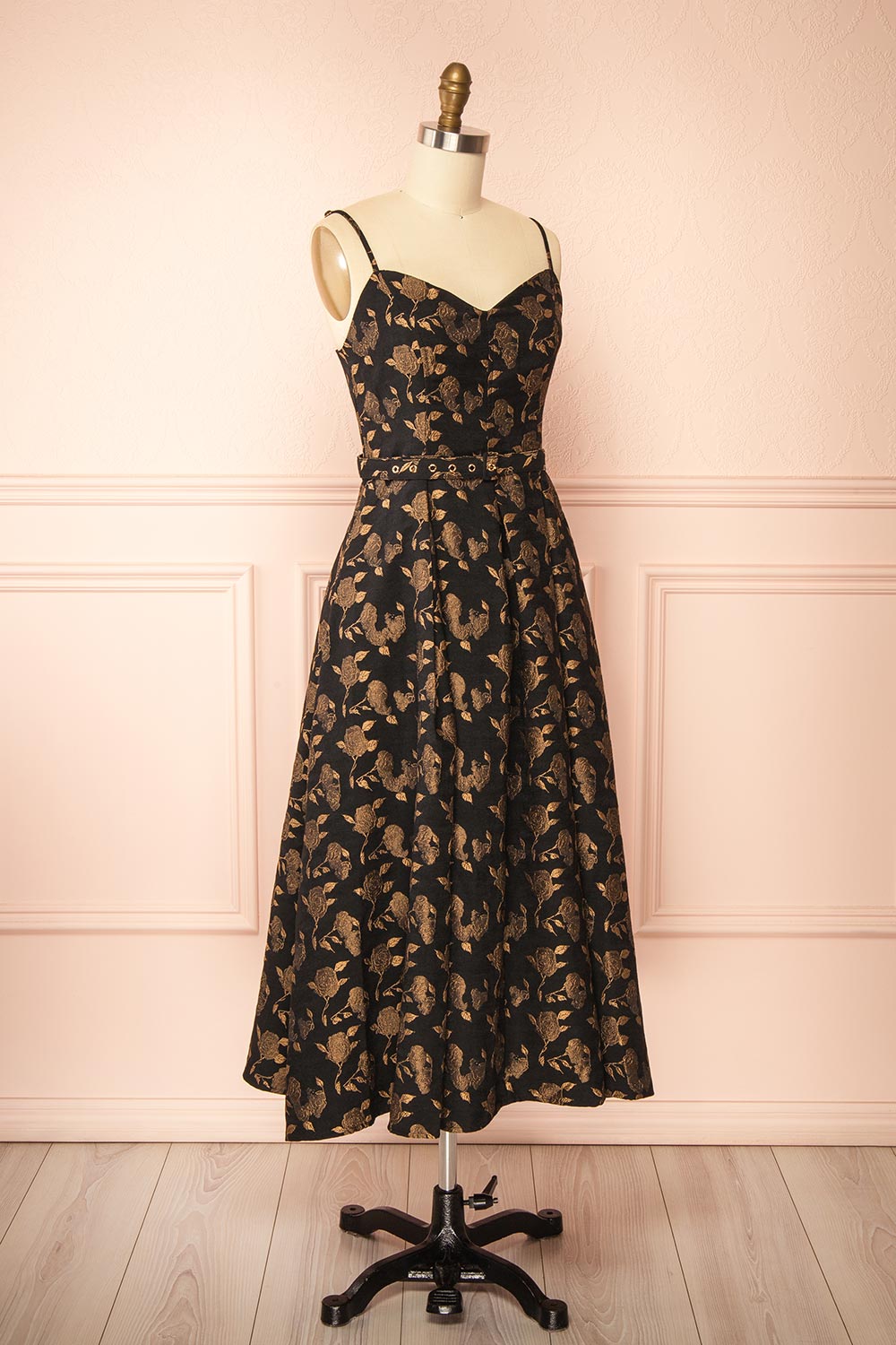 Kailany Floral Dress with Belt and Pockets | Boutique 1861 side view