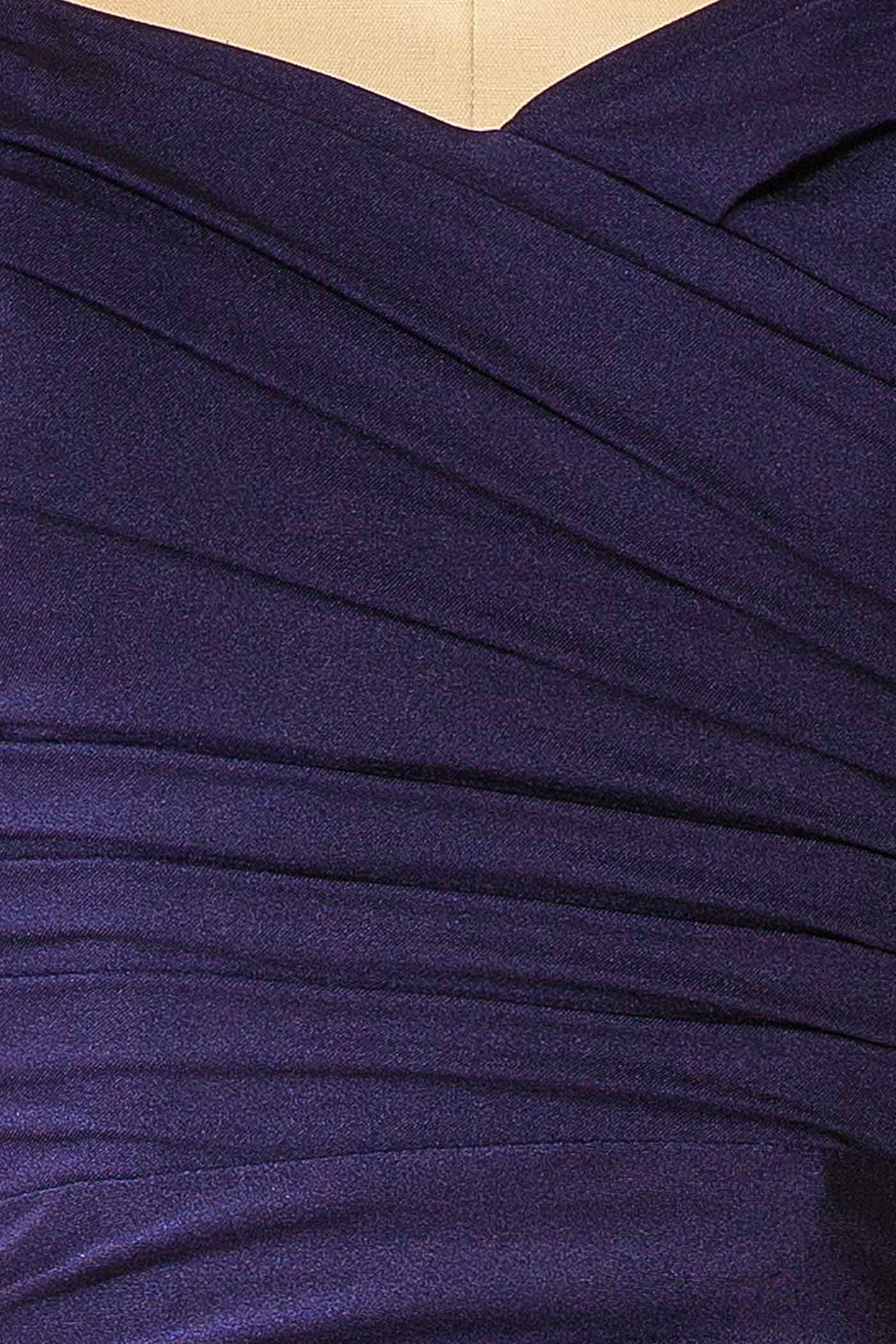 Kailey Navy | Satin Off Shoulder Maxi Dress