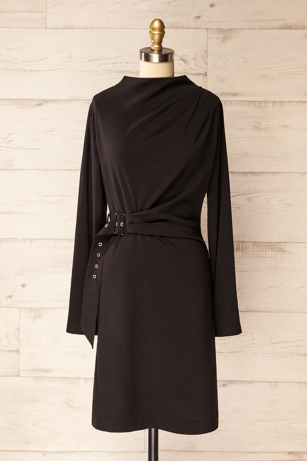 Kakina | Robe Blazer Noire Courte avec Ceinture