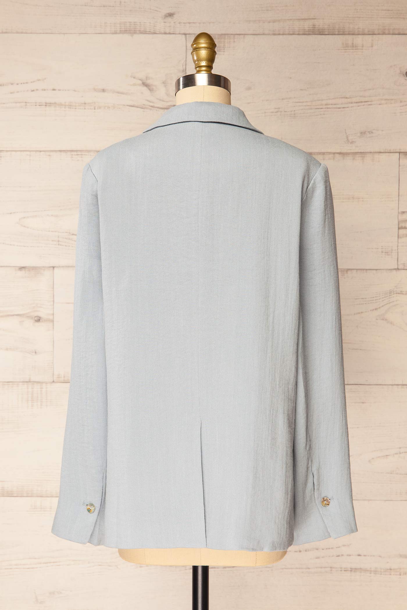 Backview Kandla Oversized Light Blue Blazer with Lace Cuff Detail at la petite garçonne