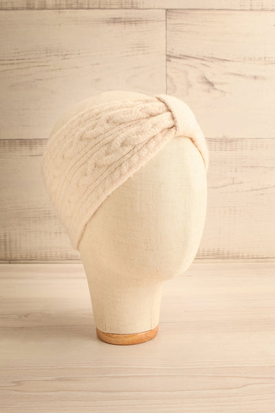 Kangding Cream Cable Knit Headband | La petite garçonne front view
