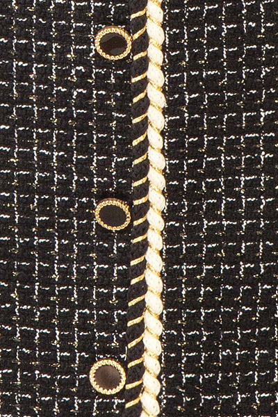 Kannon Short A-Line Black Tweed Skirt | Boutique 1861  fabric