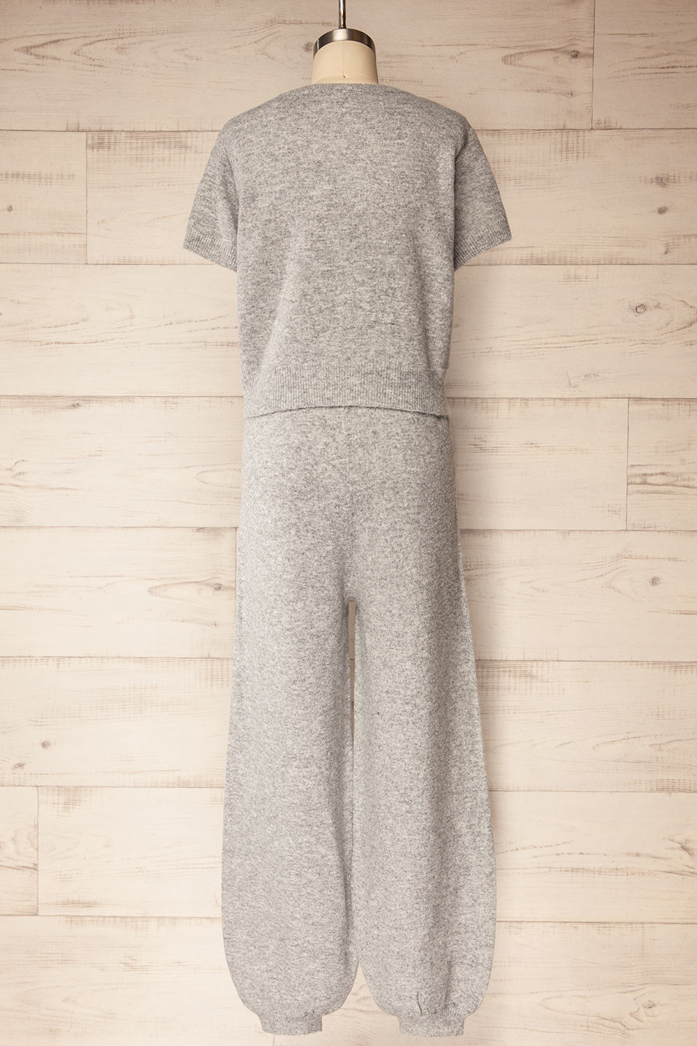 Kano Grey Knitted Set with Scarf | La petite garçonne back view