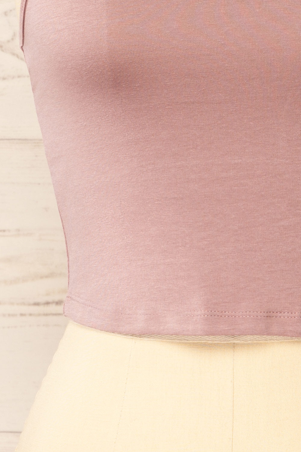 Karachi Mauve Crop Top w/ Mock Neck | La petite garçonne bottom 