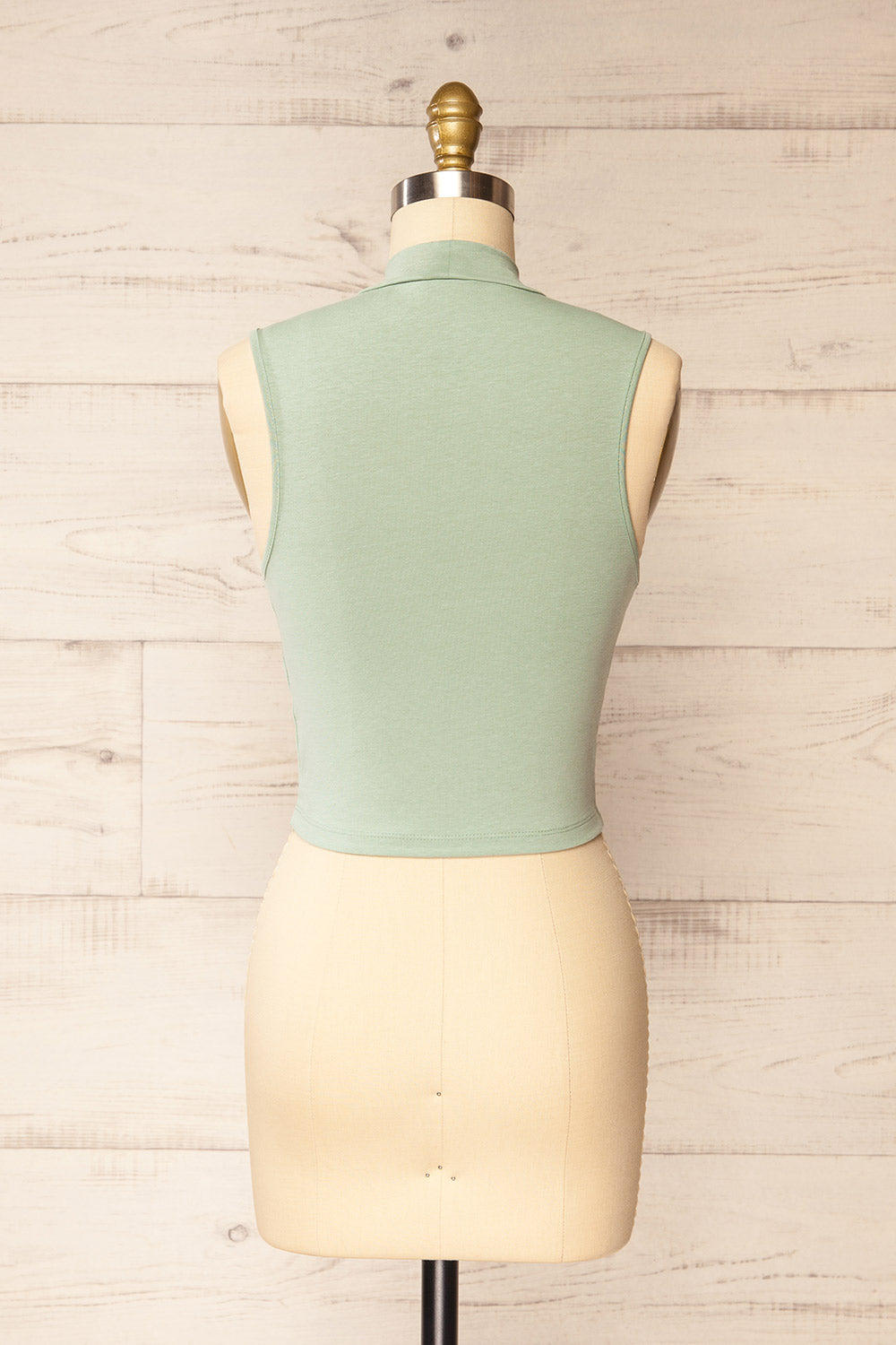 Karachi Sage Crop Top w/ Mock Neck | La petite garçonne back view