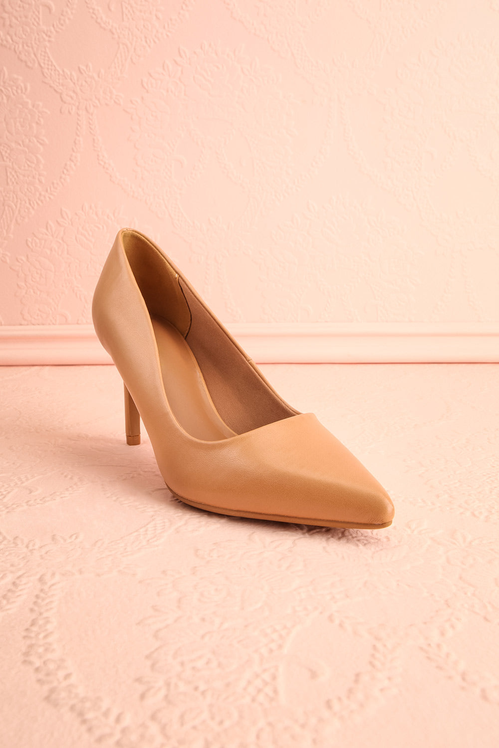 Karah Beige Pointed-Toe Pumps | Boutique 1861 front view