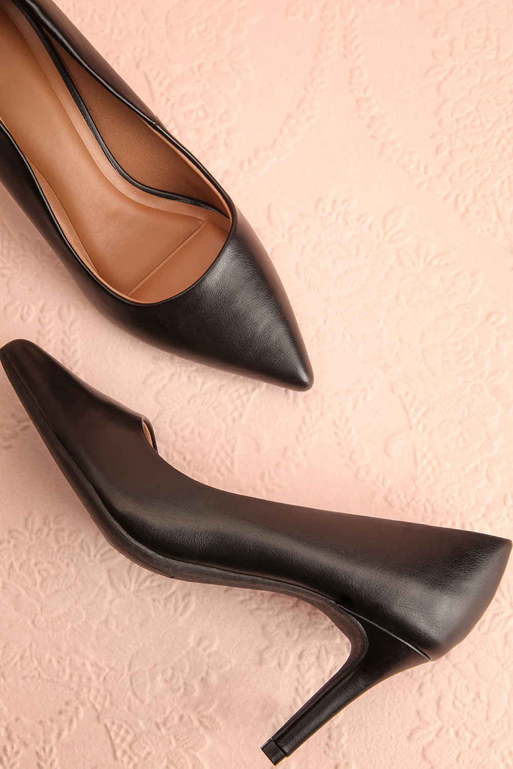 Karah Black Pointed-Toe Pumps | Boutique 1861 flat view