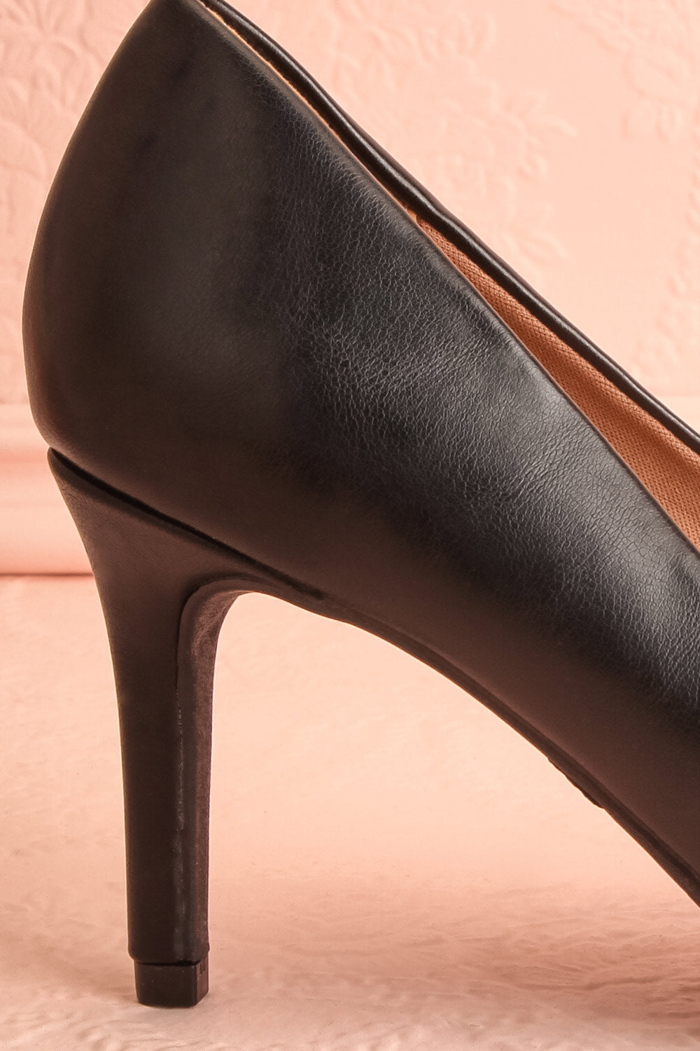 Karah Black Pointed-Toe Pumps | Boutique 1861 side back close-up