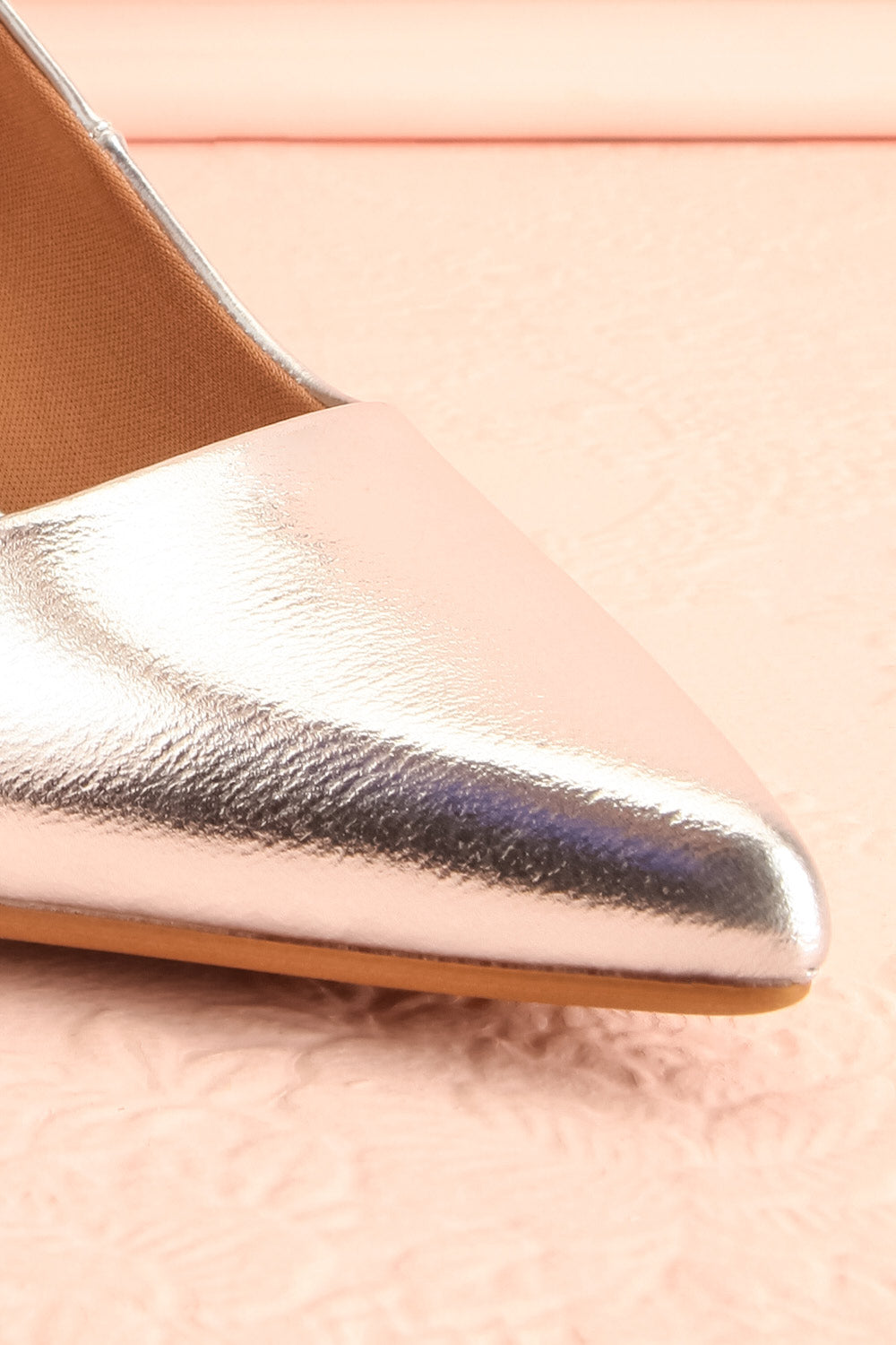 Karah Silver Pointed-Toe Pumps | Boutique 1861 front close-up