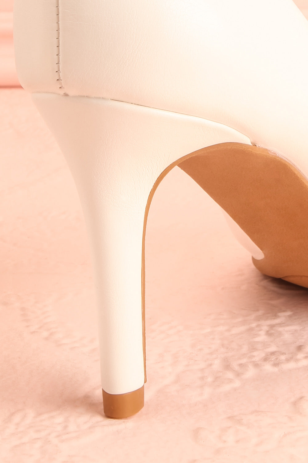 Karah White Pointed-Toe Pumps | Boutique 1861 back close-up