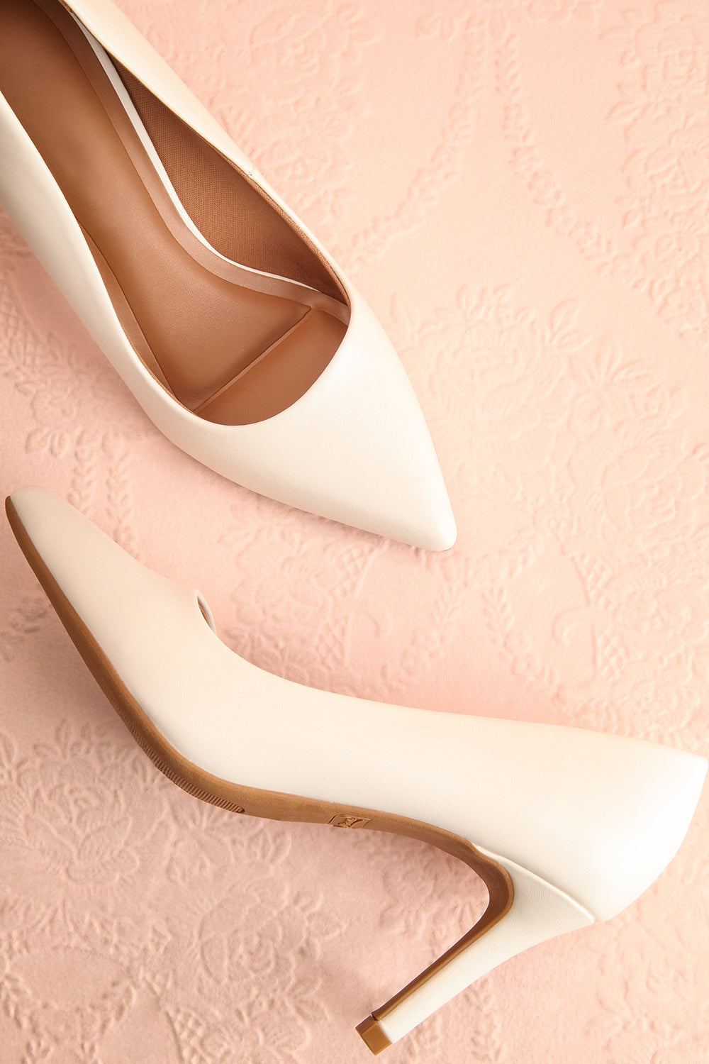 Karah White Pointed-Toe Pumps | Boutique 1861 flat view