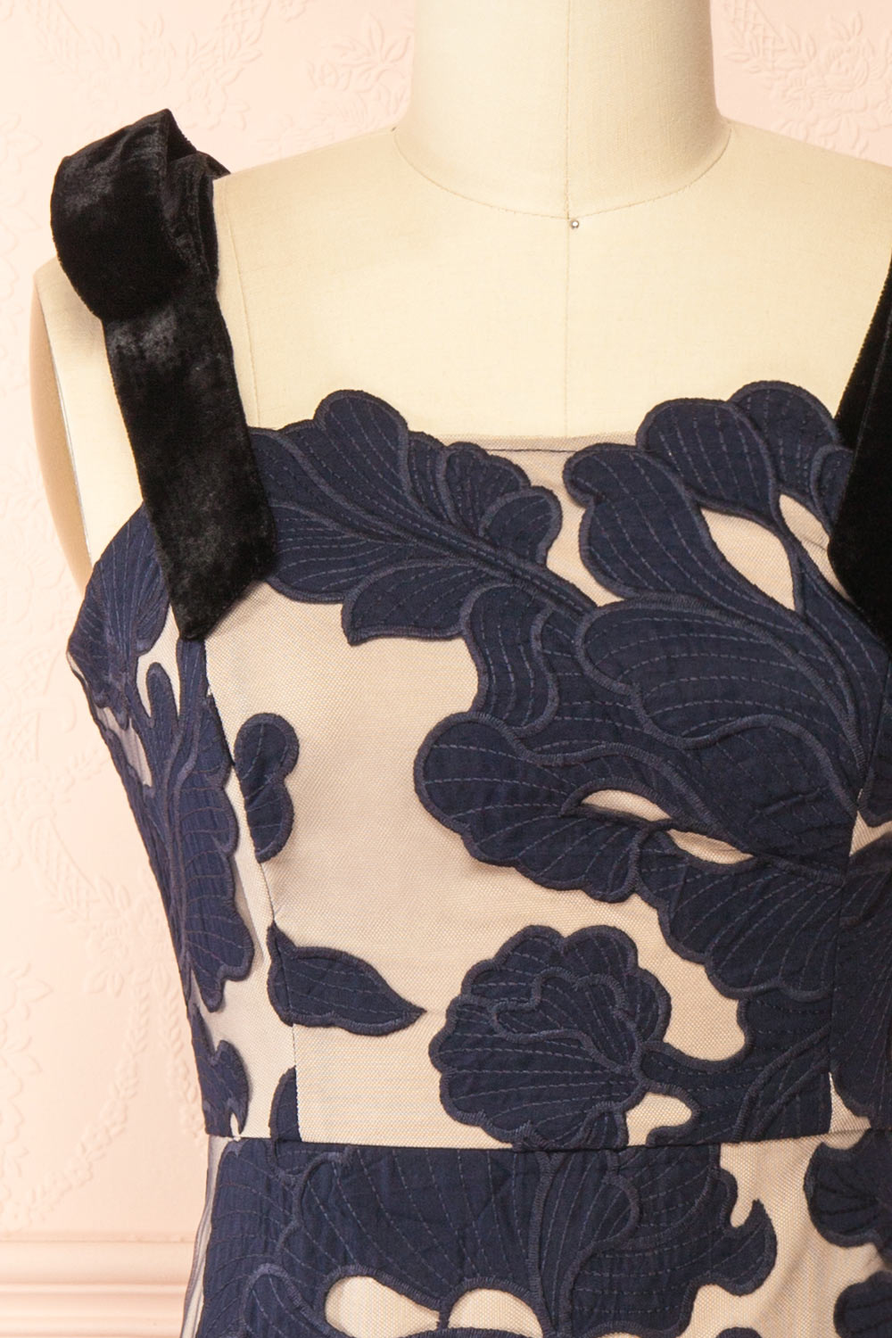 Karima Floral Dress with Velvet Straps | Boutique 1861 front