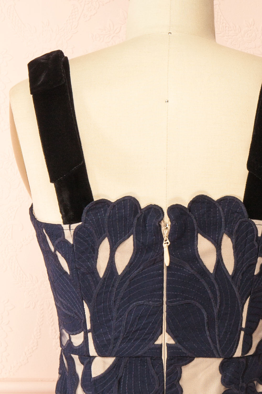 Karima Floral Dress with Velvet Straps | Boutique 1861 back