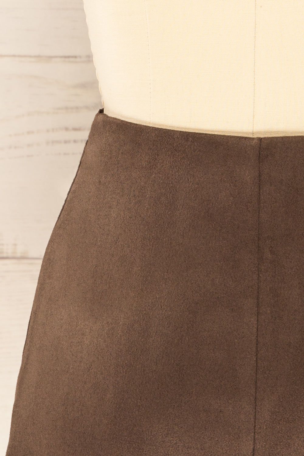 Kassala Faux Suede Brown Mini Skirt