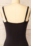 Katherine Black Knit Maxi Dress w/ Thin Straps | La petite garçonne back close-up