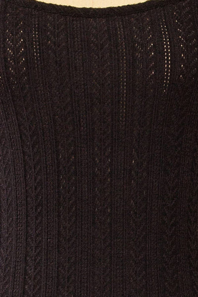 Katherine Black Knit Maxi Dress w/ Thin Straps | La petite garçonne fabric